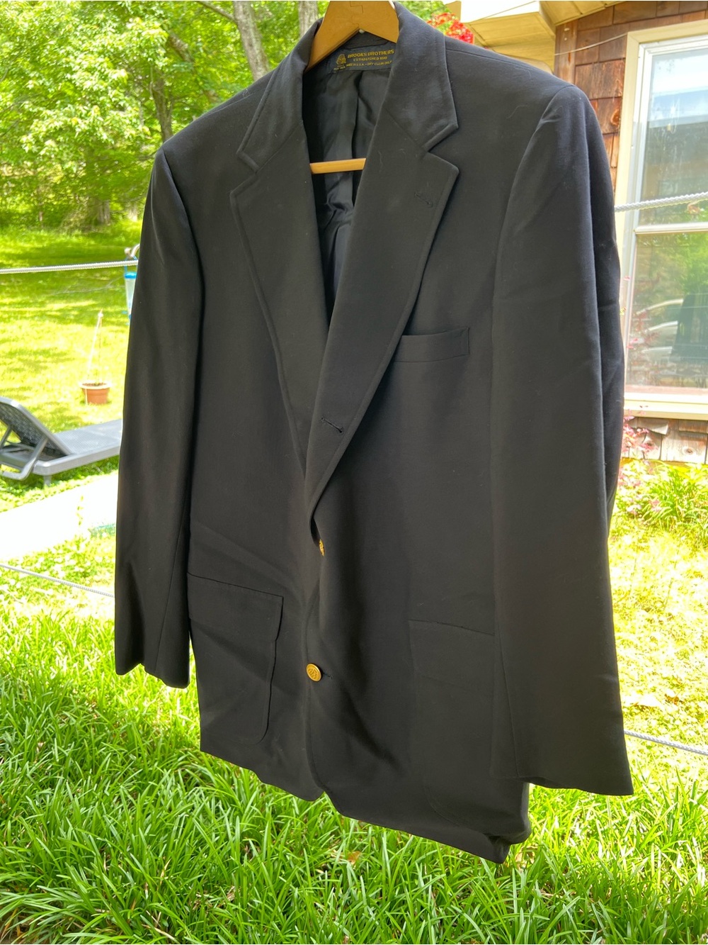 Men's Brooks Brothers Black Blazer with Gold Buttons